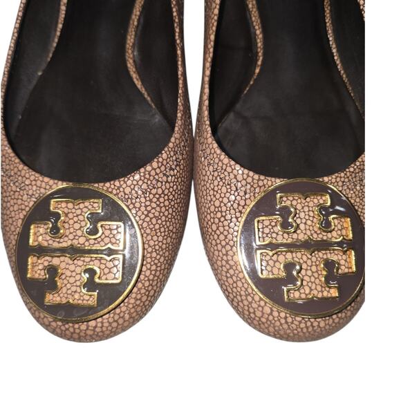 Tory Burch Reva Coconut Stingray Leather Flats - Picture 2 of 5